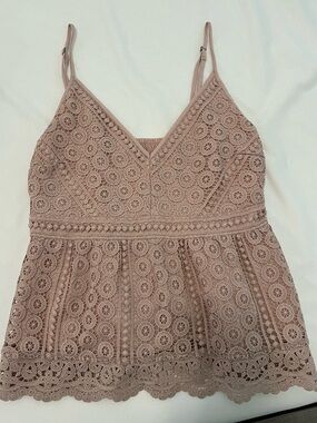 Abercrombie & Fitch Blush Crochet Lace Camisole